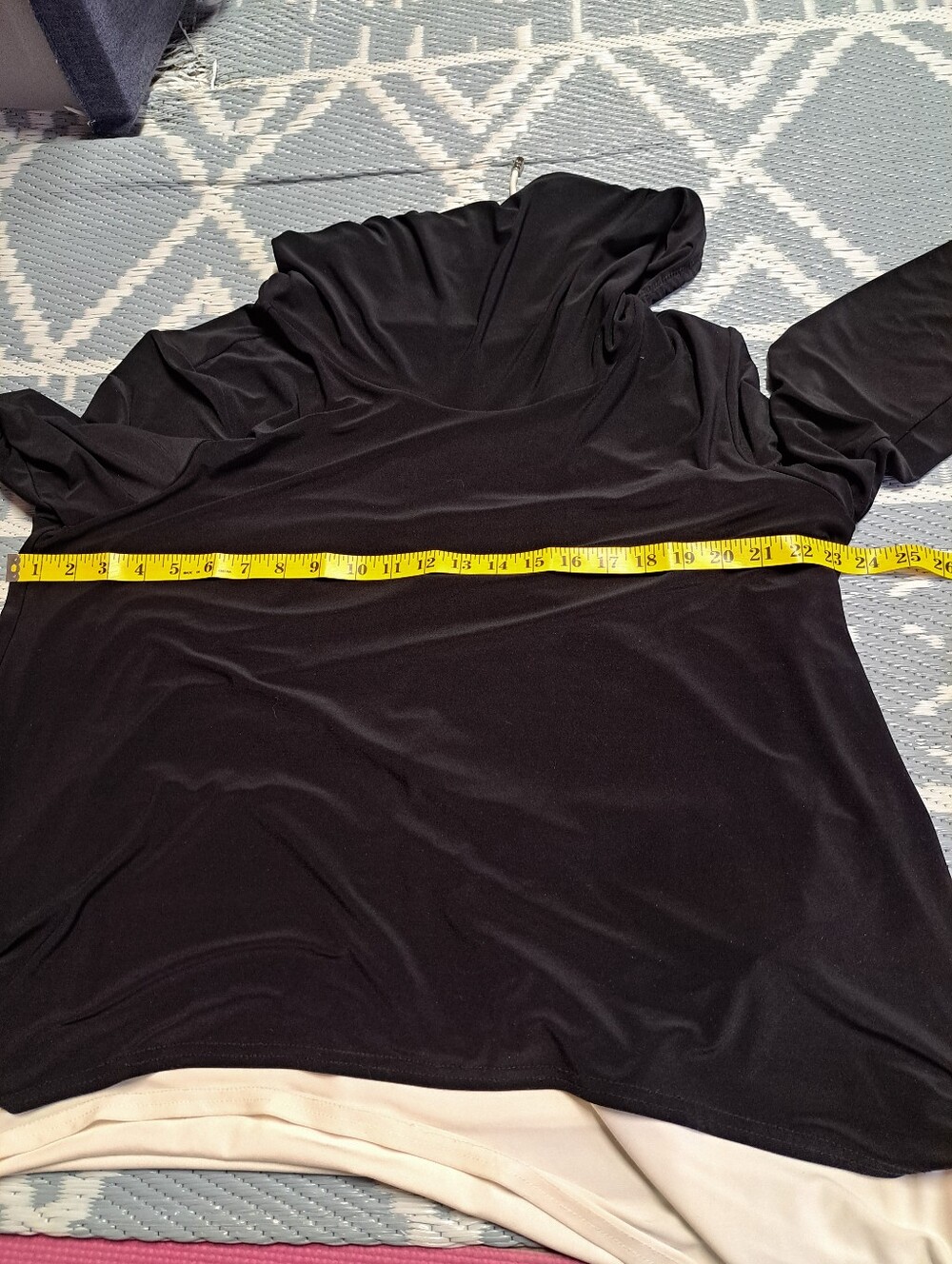 Joseph Ribkoff Two-Tone Layered Cowl Neck Tunic Top - Picture 6 of 7